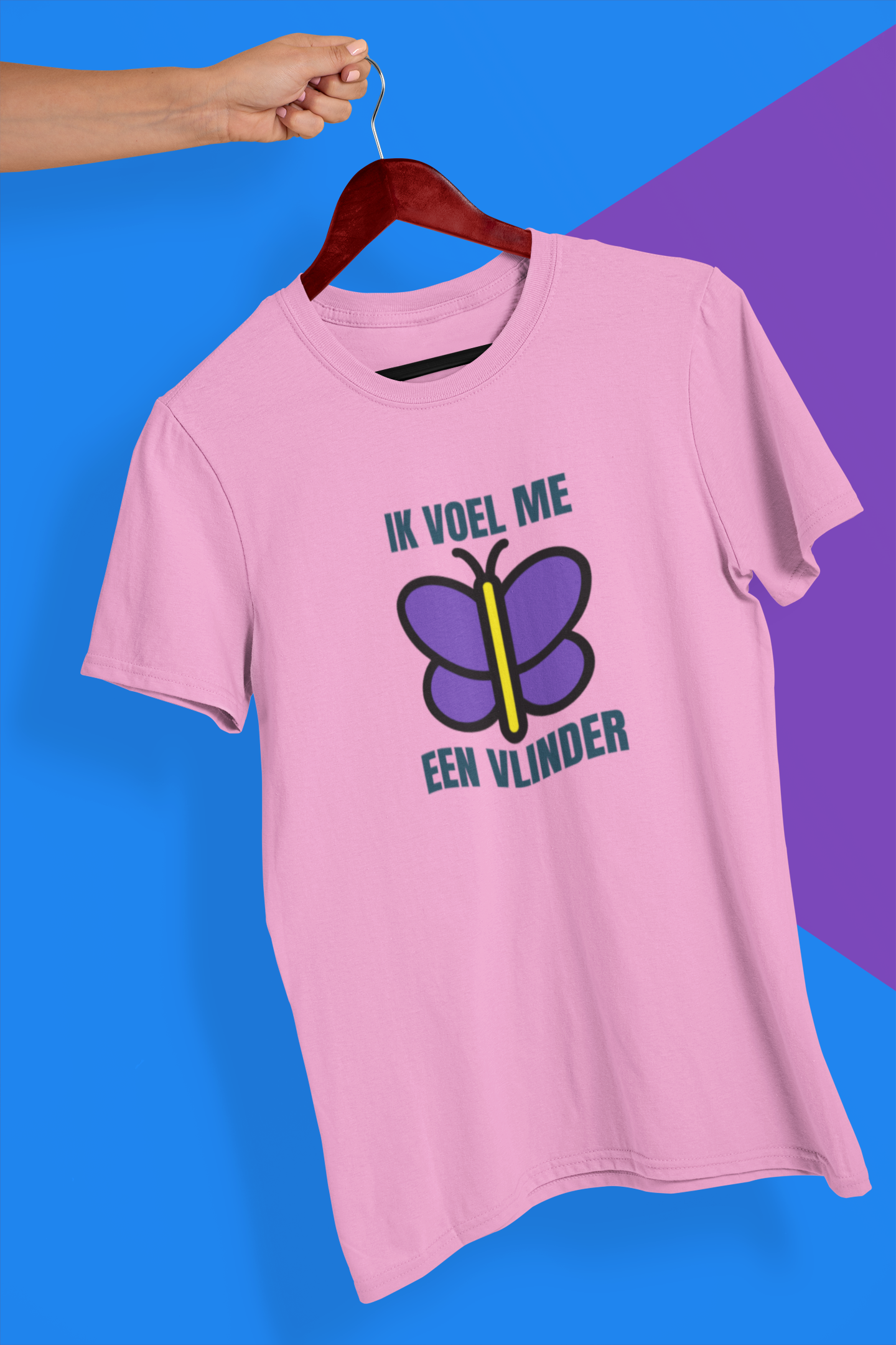 Ik voel me een Vlinder Light Pink (heren)