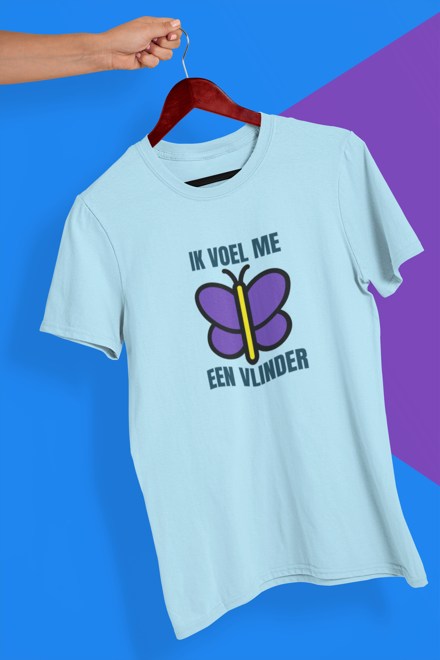 Ik voel me een Vlinder Light Blue (heren)