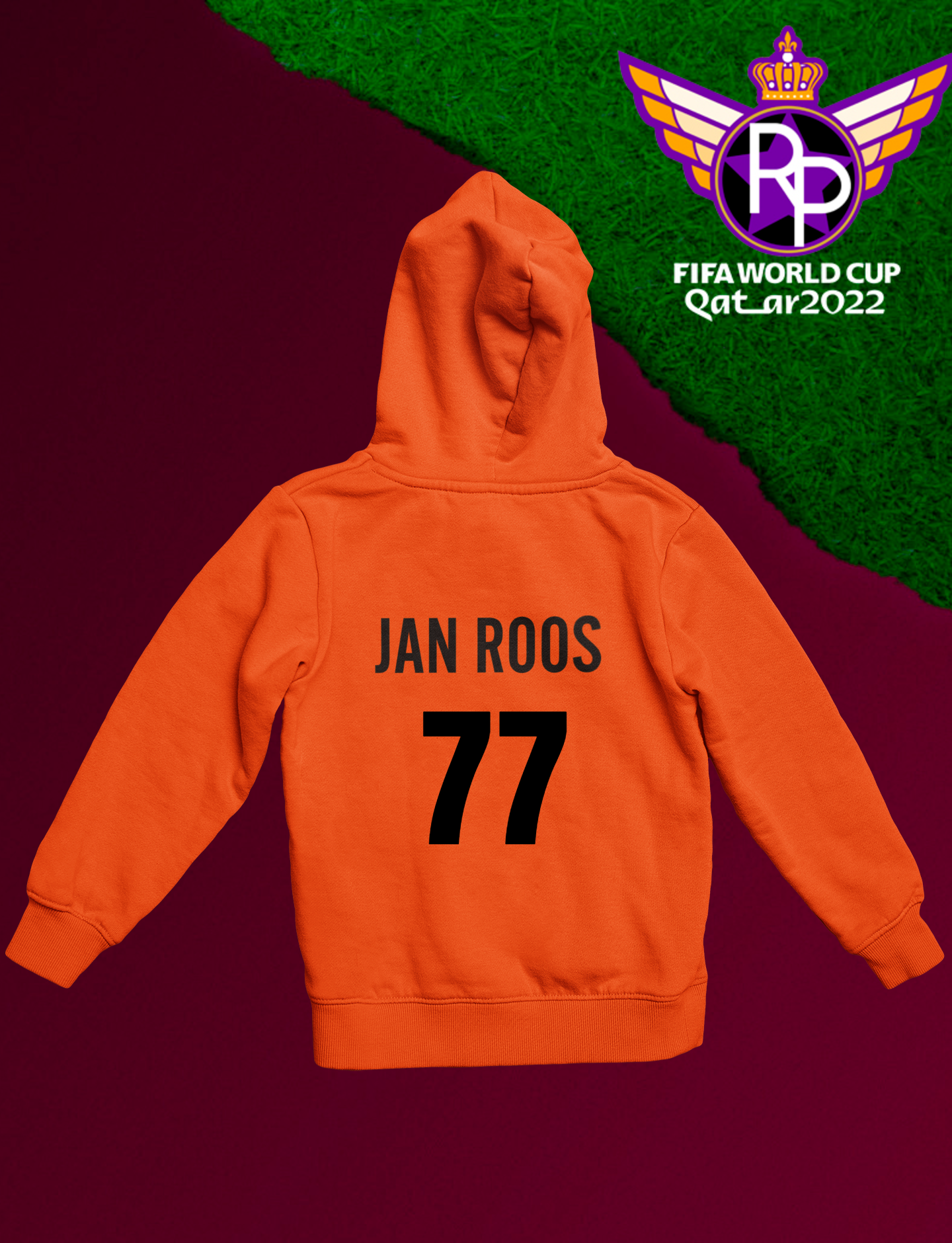 Roddelpraat WK Hoodie met je EIGEN Naam EN Rugnummer