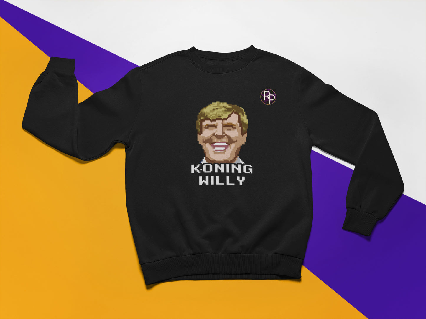 De Enige Echte Koning Willy Pixel RP Trui (zwart)