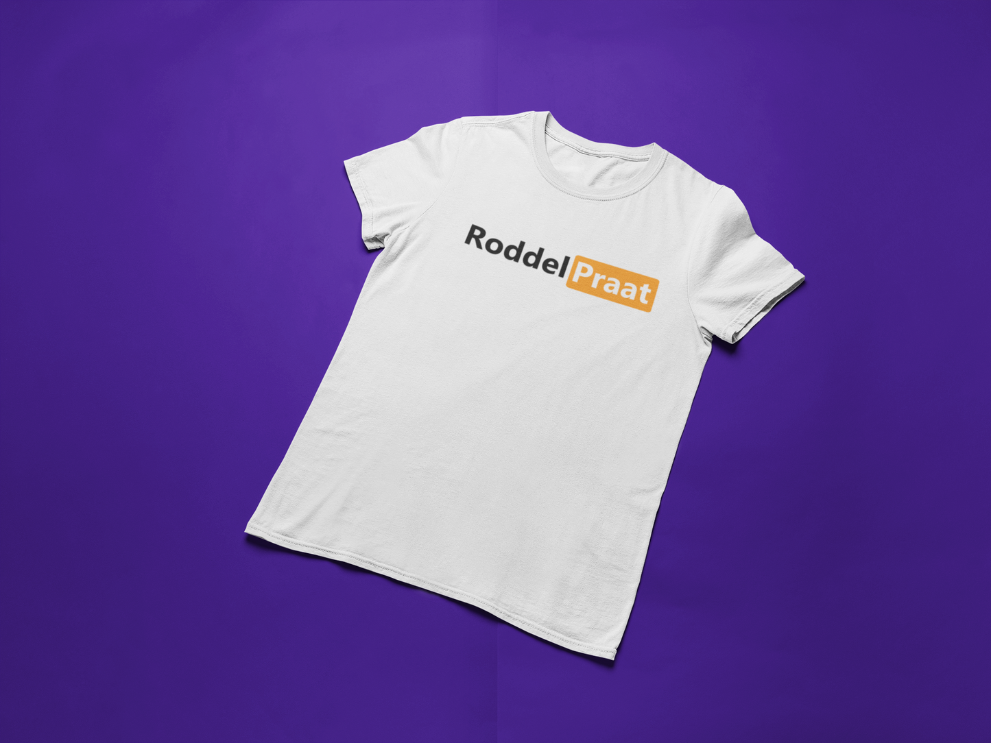 RoddelPraat Adult Shirt (Wit) voor Heren