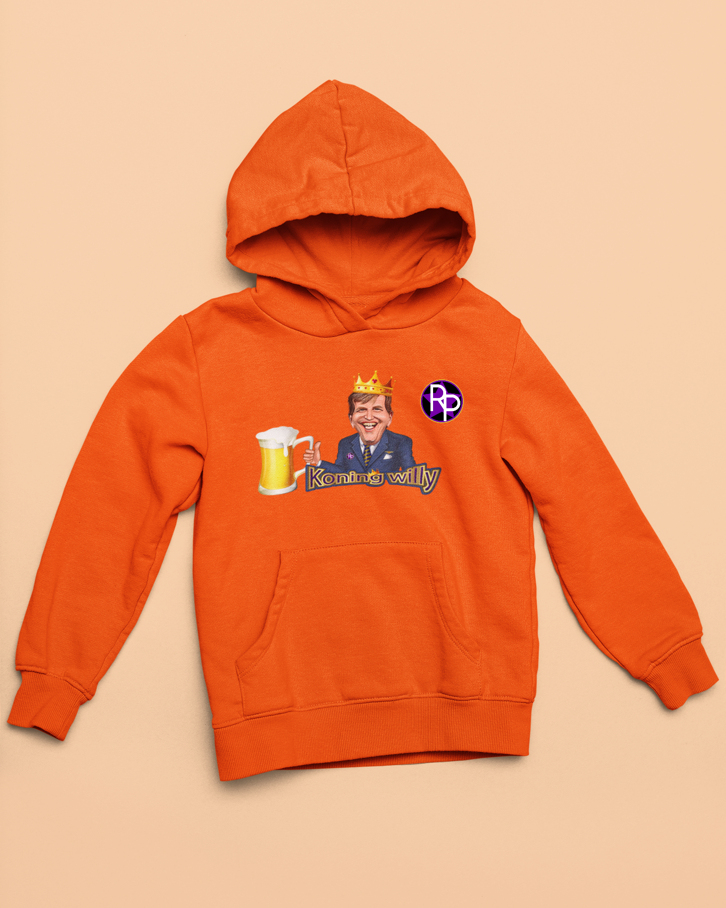 Koning Willy Hoodie (oranje)