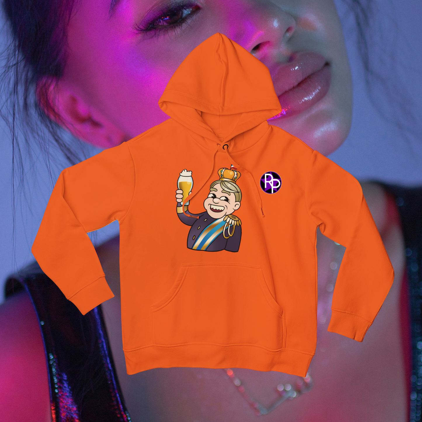 Koning Willy "proost" Hoodie (oranje)
