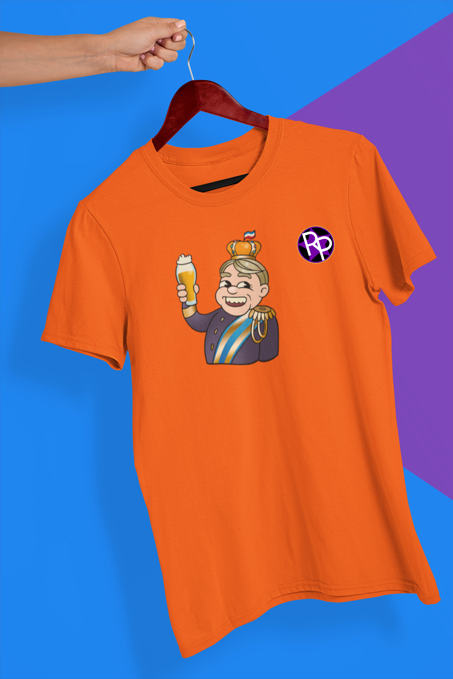 Koning Willy "Proost" T-Shirt (oranje) heren