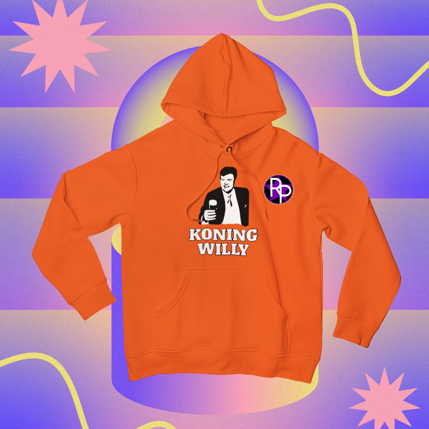 Koning Willy "hier een biertje" Hoodie (oranje)