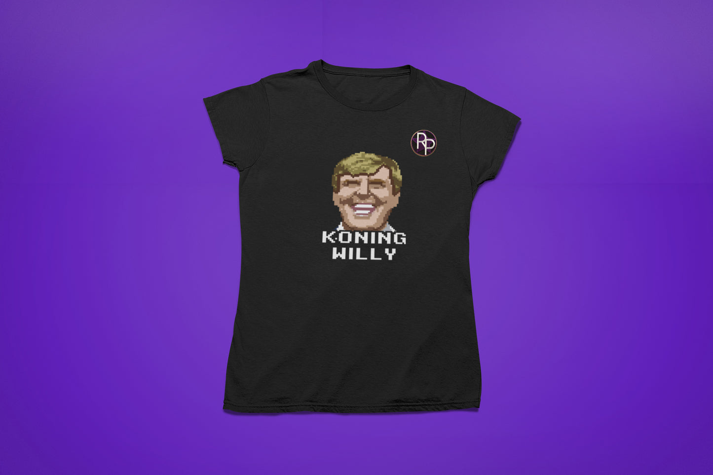 Het enige ECHTE Koning Willy Pixel RP T-Shirt voor dames (zwart)
