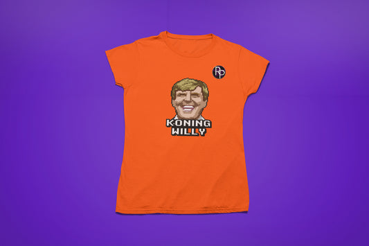 Het enige ECHTE Koning Willy Pixel RP T-Shirt voor dames (oranje)