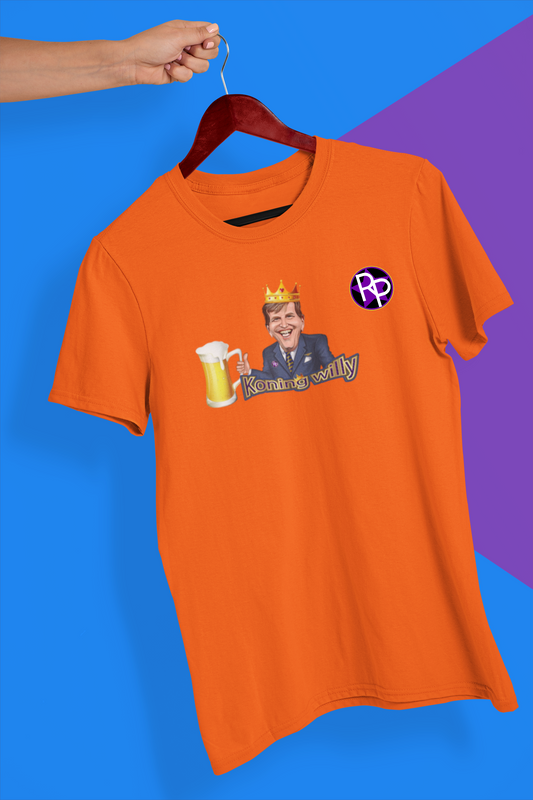 Koning Willy  T-Shirt (oranje) heren